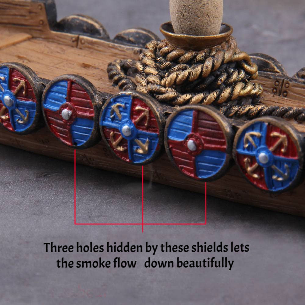 Viking Drakar Longship Backflow Incense Holder