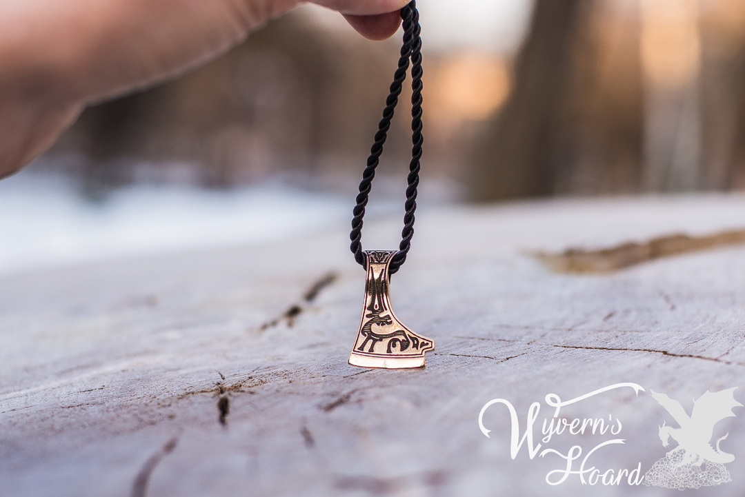 Perun's Axe with Deer Symbol Necklace