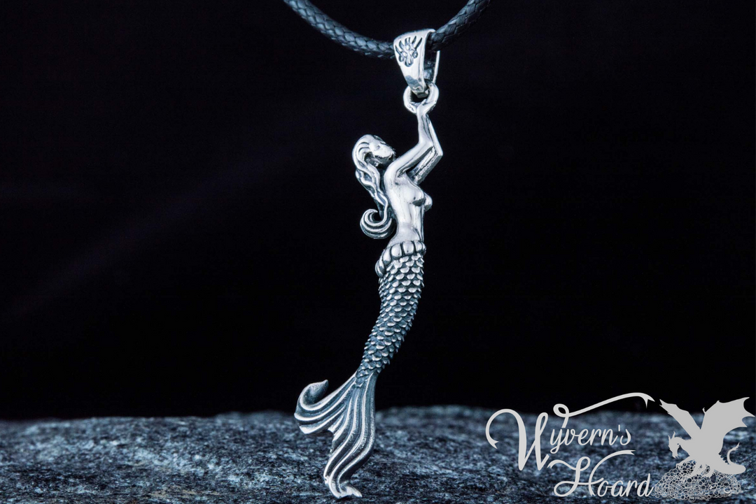 Graceful Mermaid Sterling Silver Necklace - Wyvern's Hoard