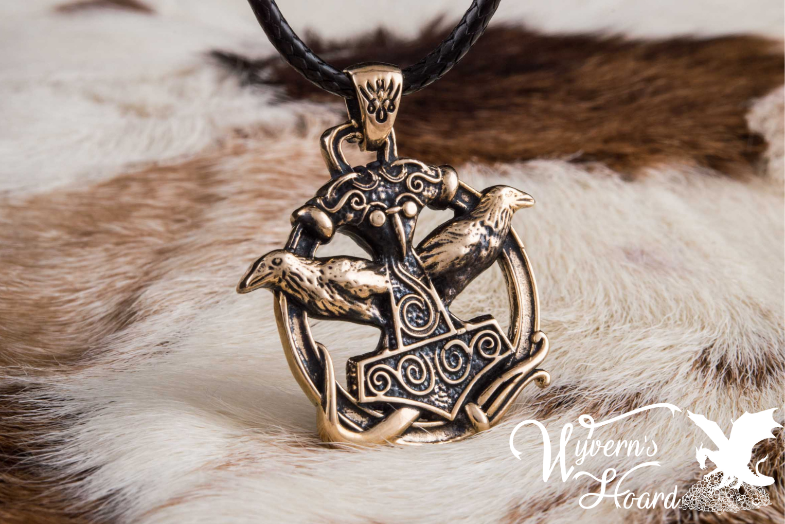 Mjölnir & Odin's Ravens Talisman Necklace