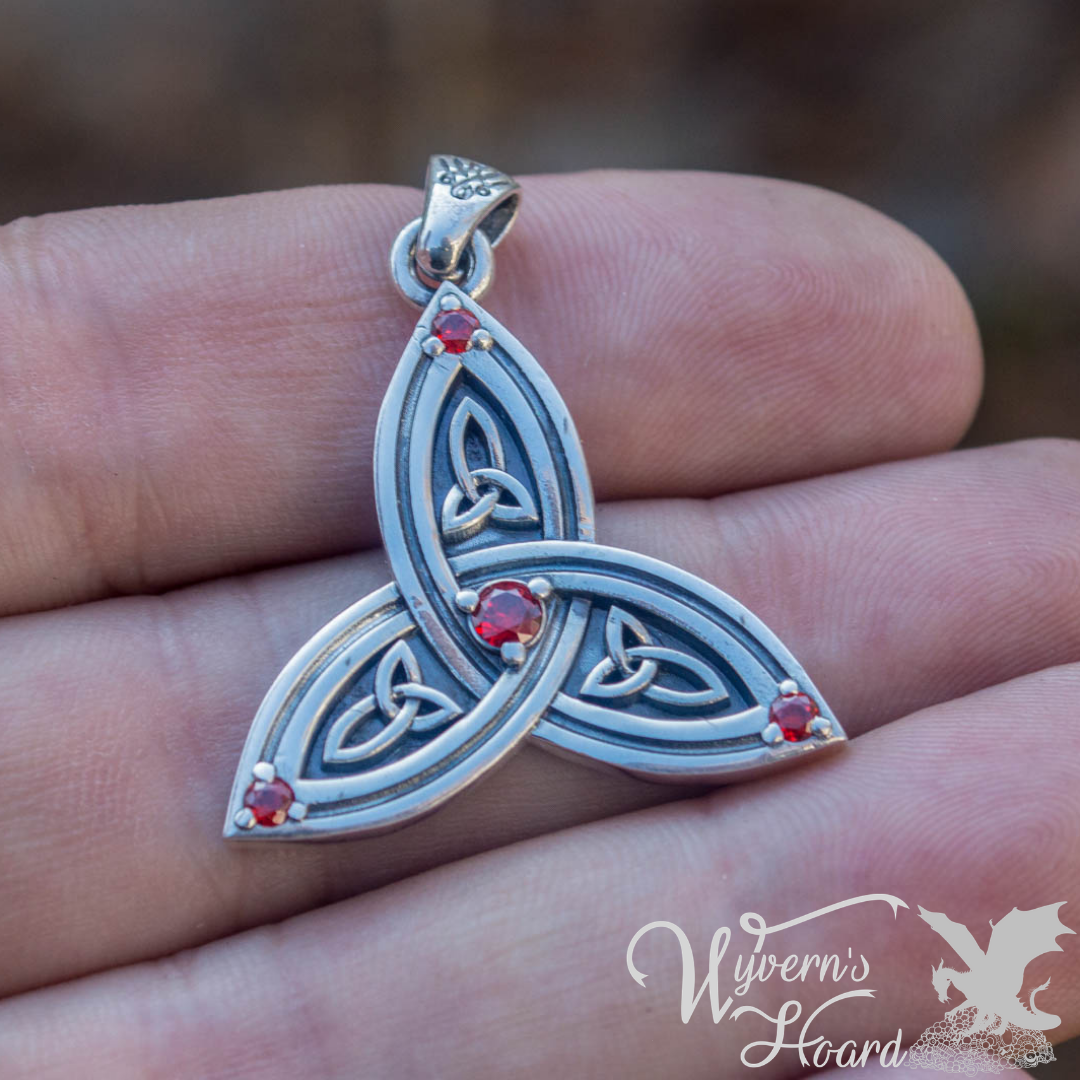 Bejeweled Triquetra Necklace