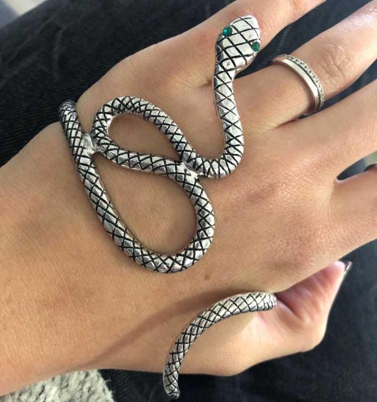 Coiling Snake Hand Bracelet - Wyvern's Hoard