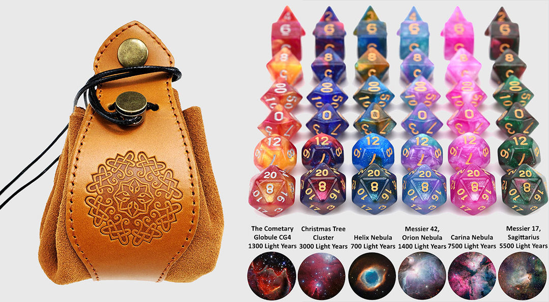 Handmade Leather Celtic Dice Bag & Tray