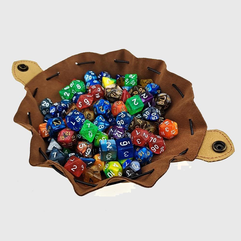 Handmade Leather Celtic Dice Bag & Tray - Wyvern's Hoard