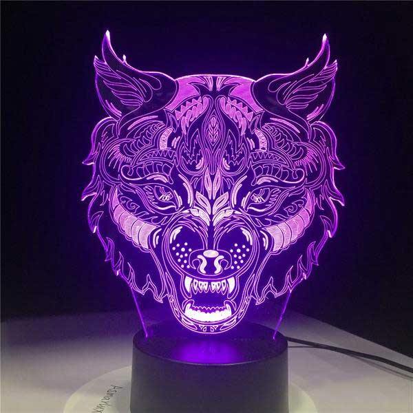 3D Holographic Wolf King Lamp - Wyvern's Hoard