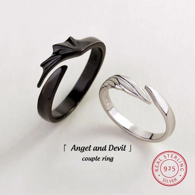 Angel & Devil Divine Couple Rings - Wyvern's Hoard