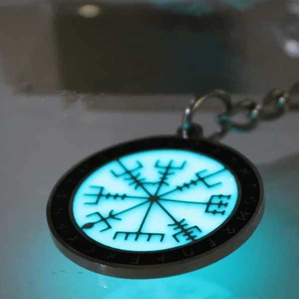 Glow In The Dark Vegvisir Stave Viking Necklace - Wyvern's Hoard