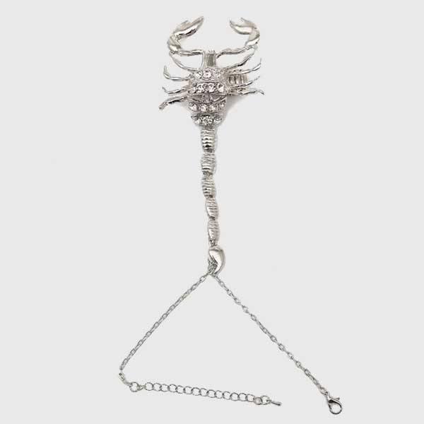 Rhinestone Scorpion Hand Bracelet - Wyvern's Hoard