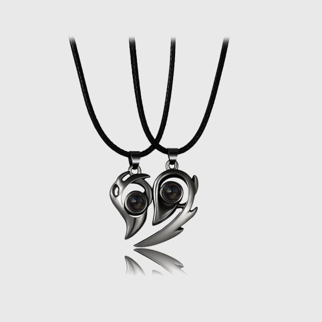 Hearts on Fire Magnetic Projection Couple Necklaces