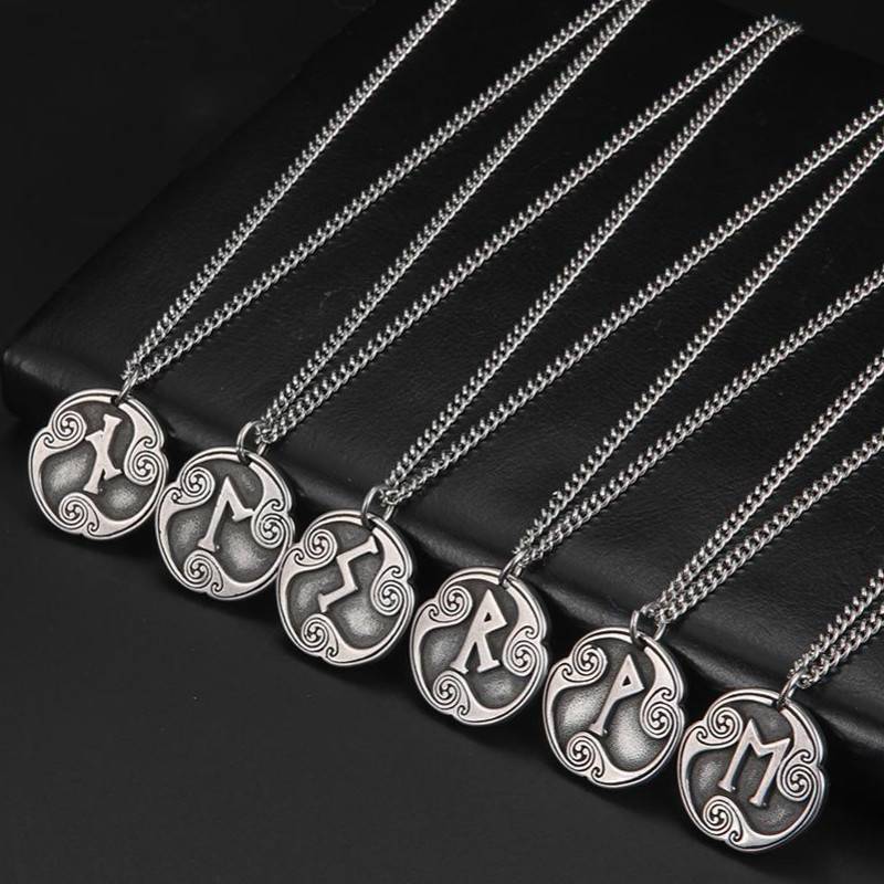 Elder Futhark Runes Medallion Necklace