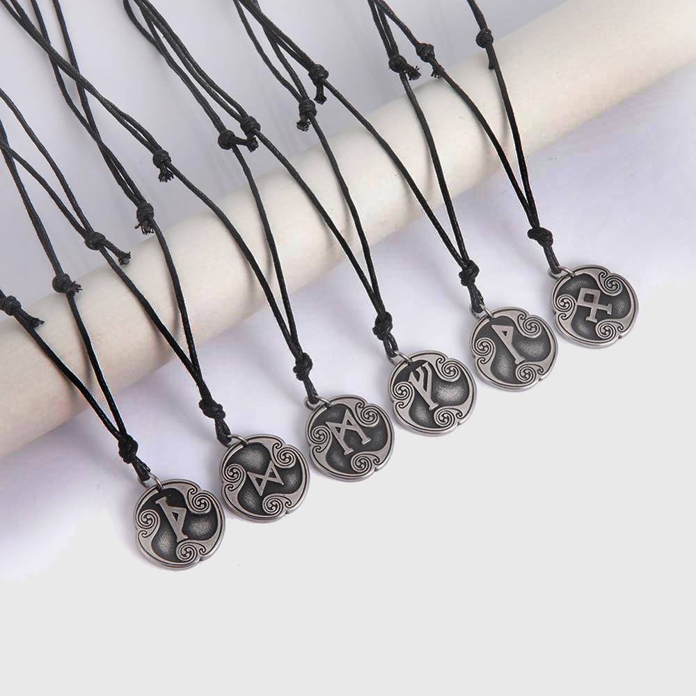 Elder Futhark Runes Medallion Necklace