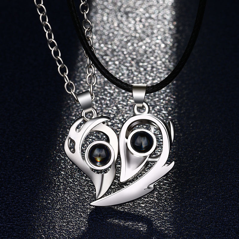 Hearts on Fire Magnetic Projection Couple Necklaces
