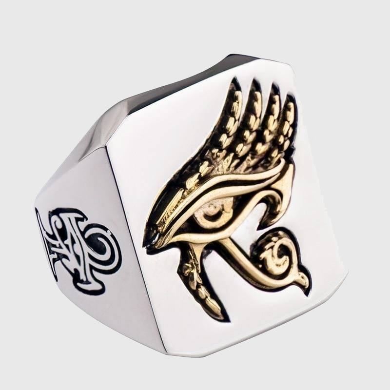 Wadjet Eye of Horus Signet Ring - Wyvern's Hoard