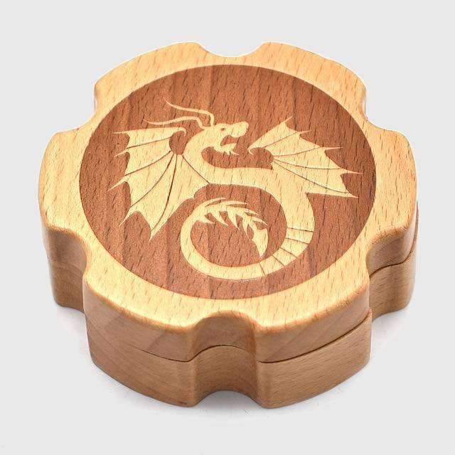 Dragon Wooden Dice Case - Wyvern's Hoard