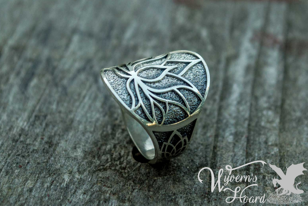 Sacred Lotus Sterling Silver Ring - Wyvern's Hoard