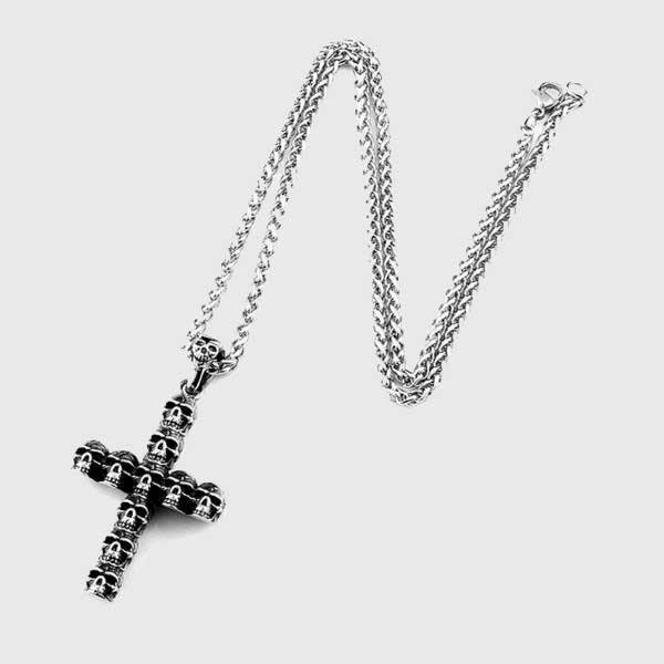 Cross of Skulls Necklace - Wyvern's Hoard