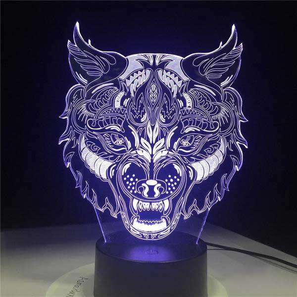 3D Holographic Wolf King Lamp - Wyvern's Hoard