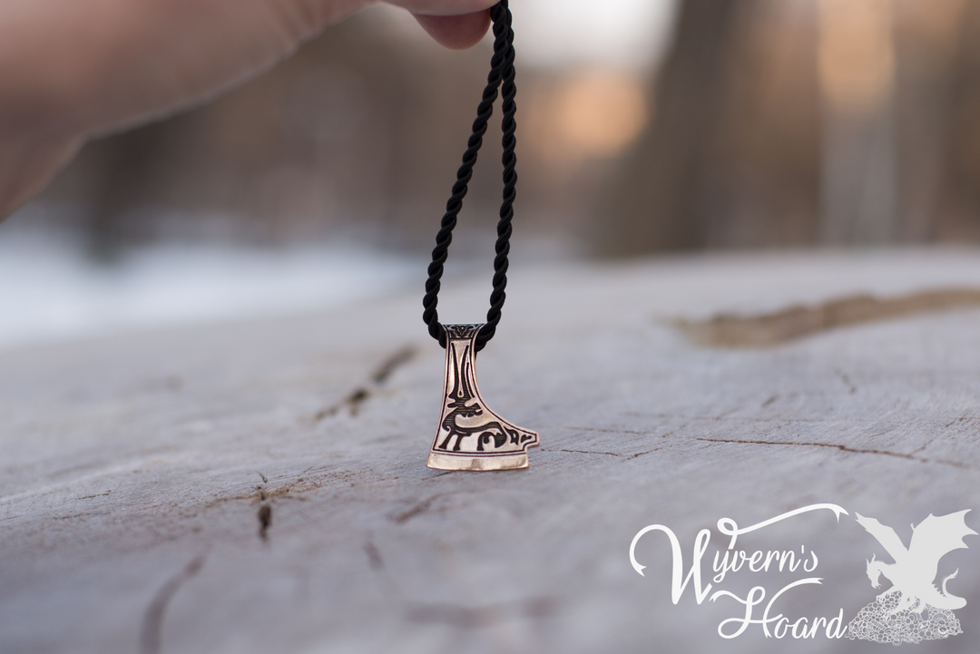 Perun's Axe with Deer Symbol Necklace