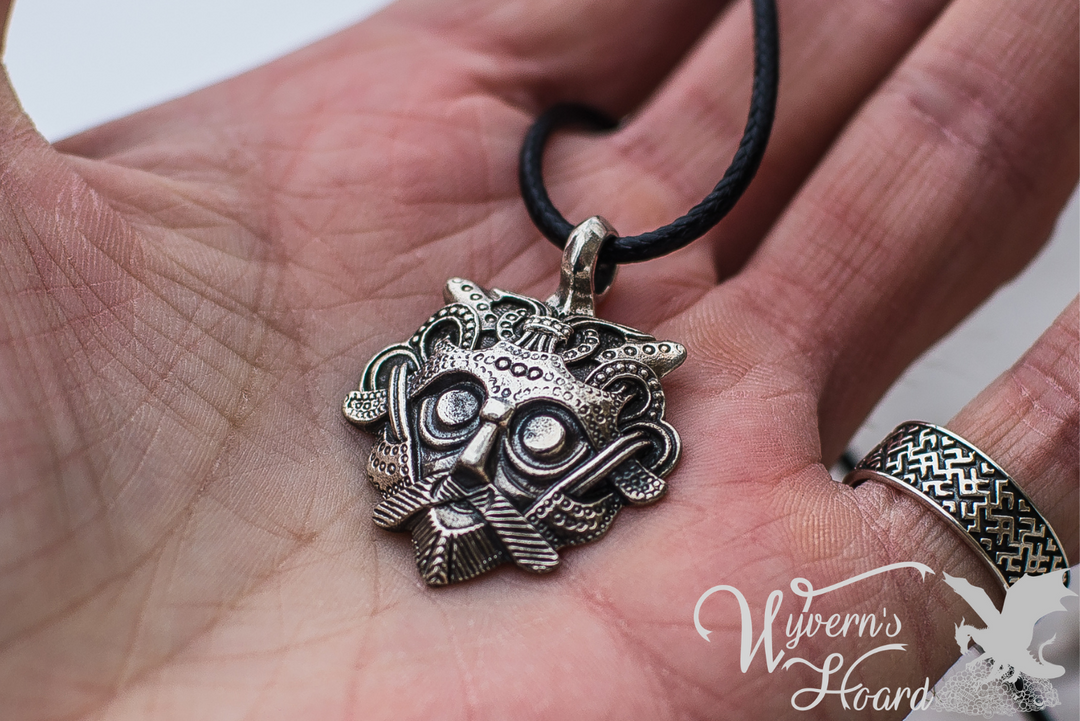 Ancient Gnezdovo Mask Amulet Necklace