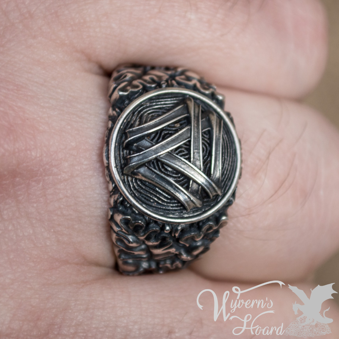 Mighty Valknut Sterling Silver Ring