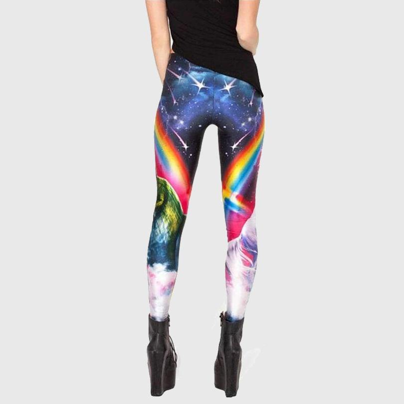 Unicorn vs Robot Rainbow Leggings - Wyvern's Hoard