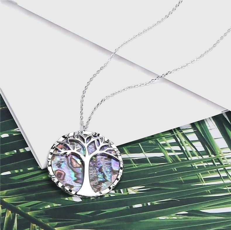 Pāua Shell Tree of Life Necklace - Wyvern's Hoard