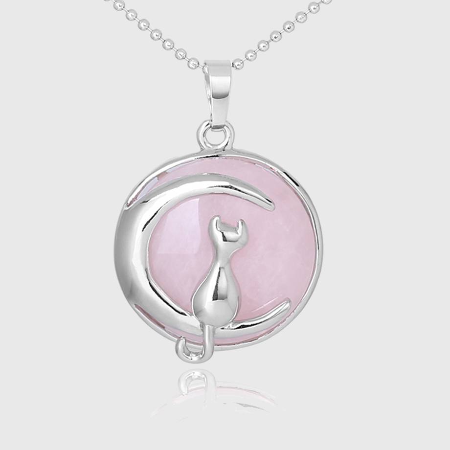 The Cat In The Moon Gemstone Necklace