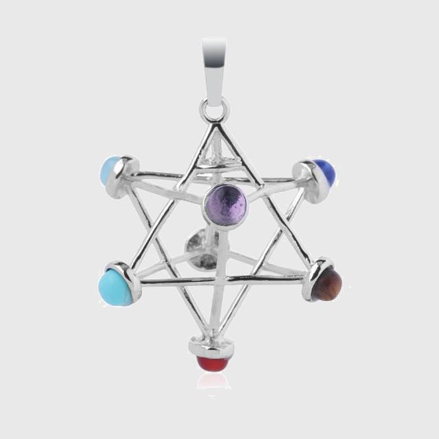 Sacred Merkaba Star Chakra Stone Necklace