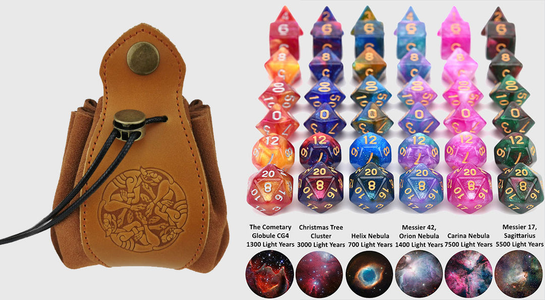 Handmade Leather Celtic Dice Bag & Tray