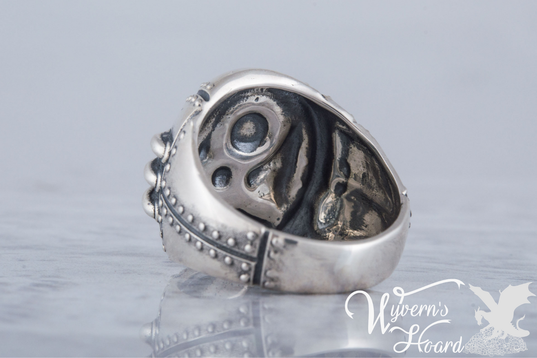 Steampunk Sterling Silver Ring - Wyvern's Hoard