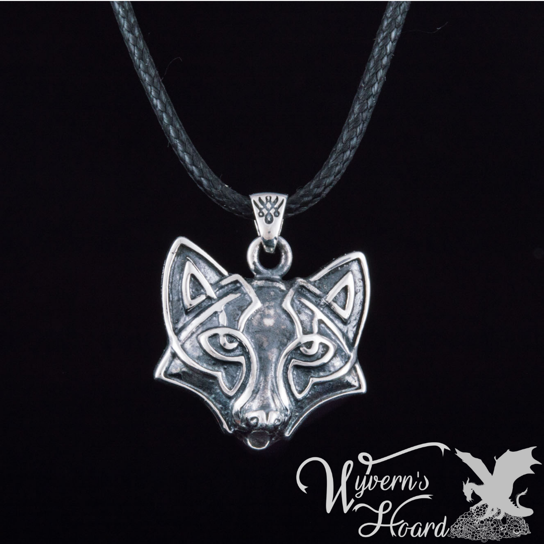 Celtic Fox Sterling Silver Necklace