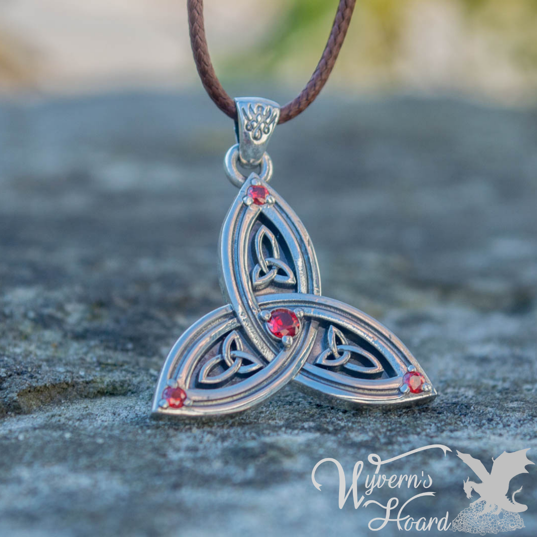 Bejeweled Triquetra Necklace