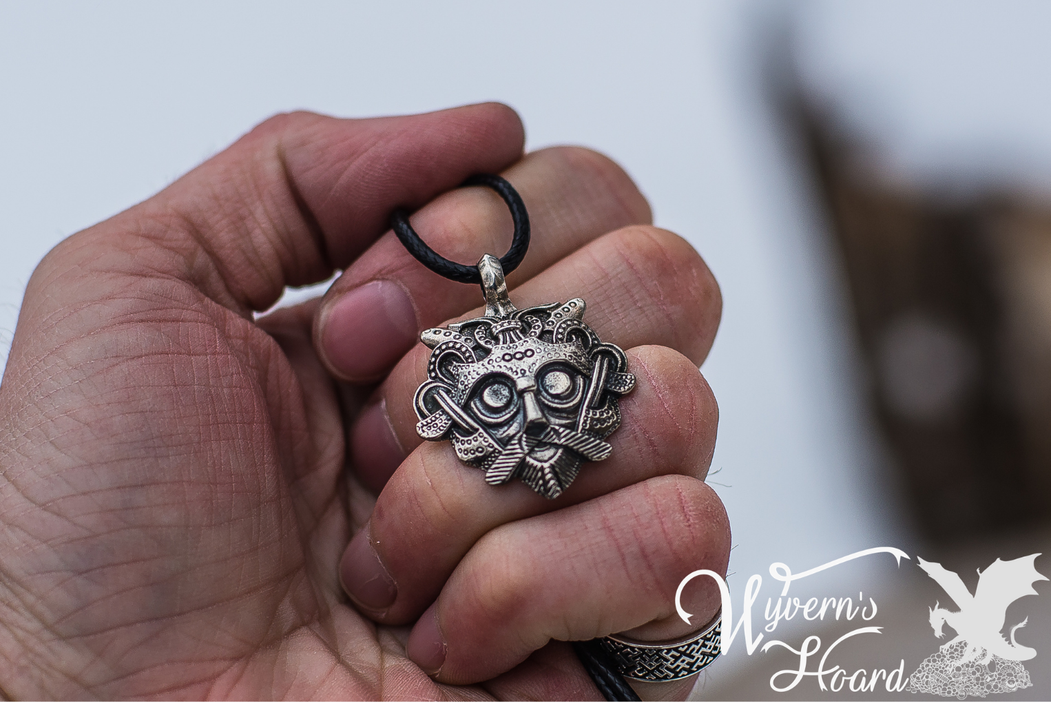 Ancient Gnezdovo Mask Amulet Necklace