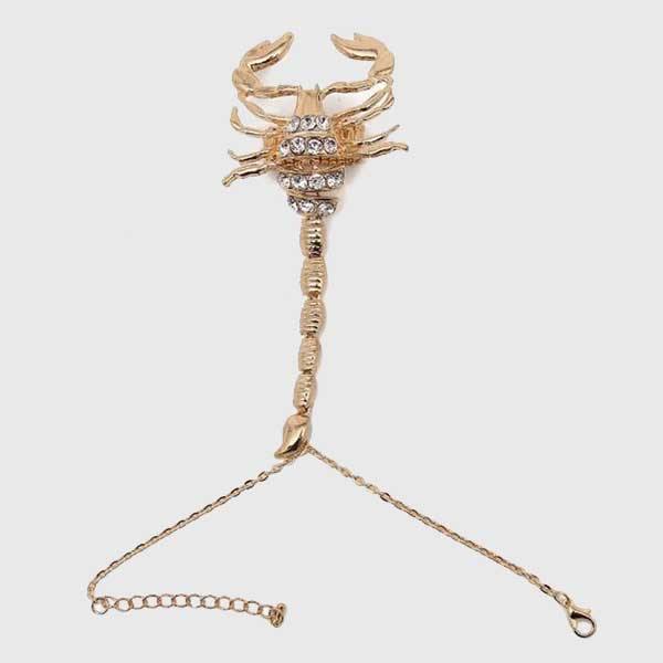 Rhinestone Scorpion Hand Bracelet - Wyvern's Hoard