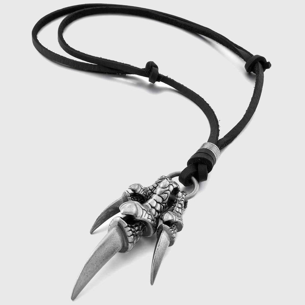 Dragon's Claws Leather Necklace - Wyvern's Hoard