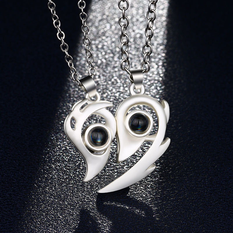 Hearts on Fire Magnetic Projection Couple Necklaces