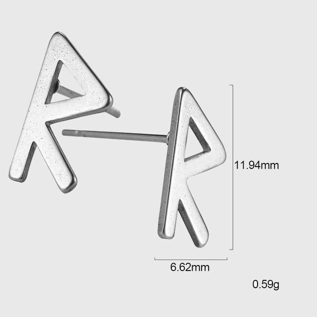 Minimalist Elder Futhark Runes Ear Studs - Wyvern's Hoard