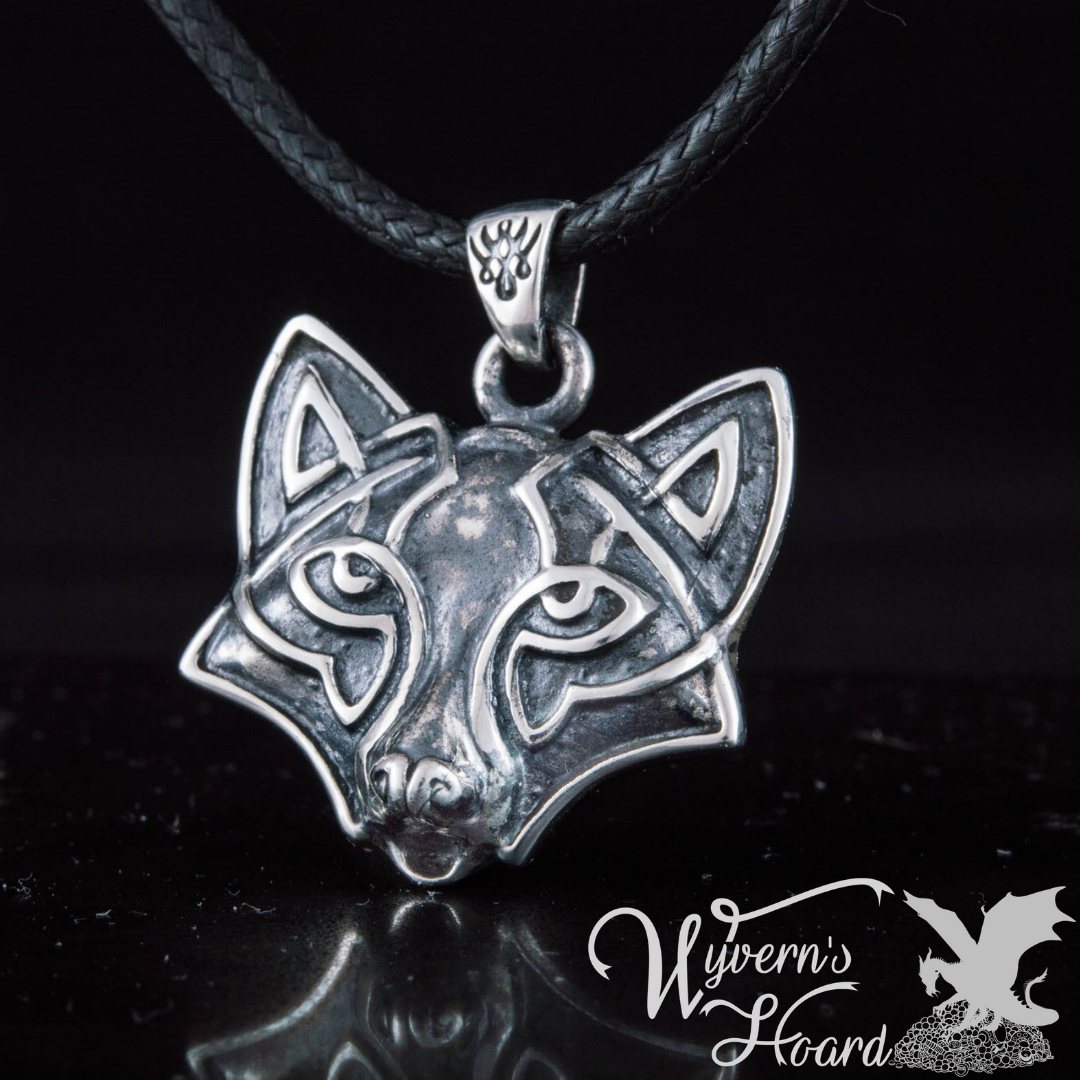 Celtic Fox Sterling Silver Necklace
