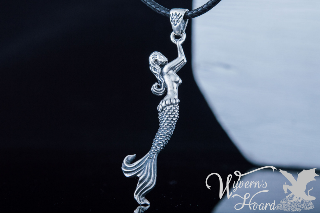 Graceful Mermaid Sterling Silver Necklace - Wyvern's Hoard