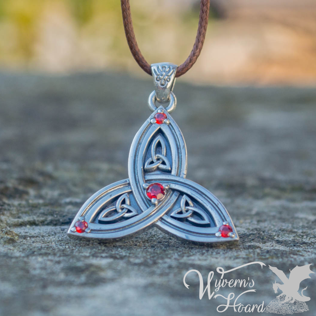 Bejeweled Triquetra Necklace