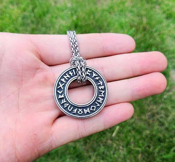 Elder Futhark Rune Circle Necklace - Wyvern's Hoard