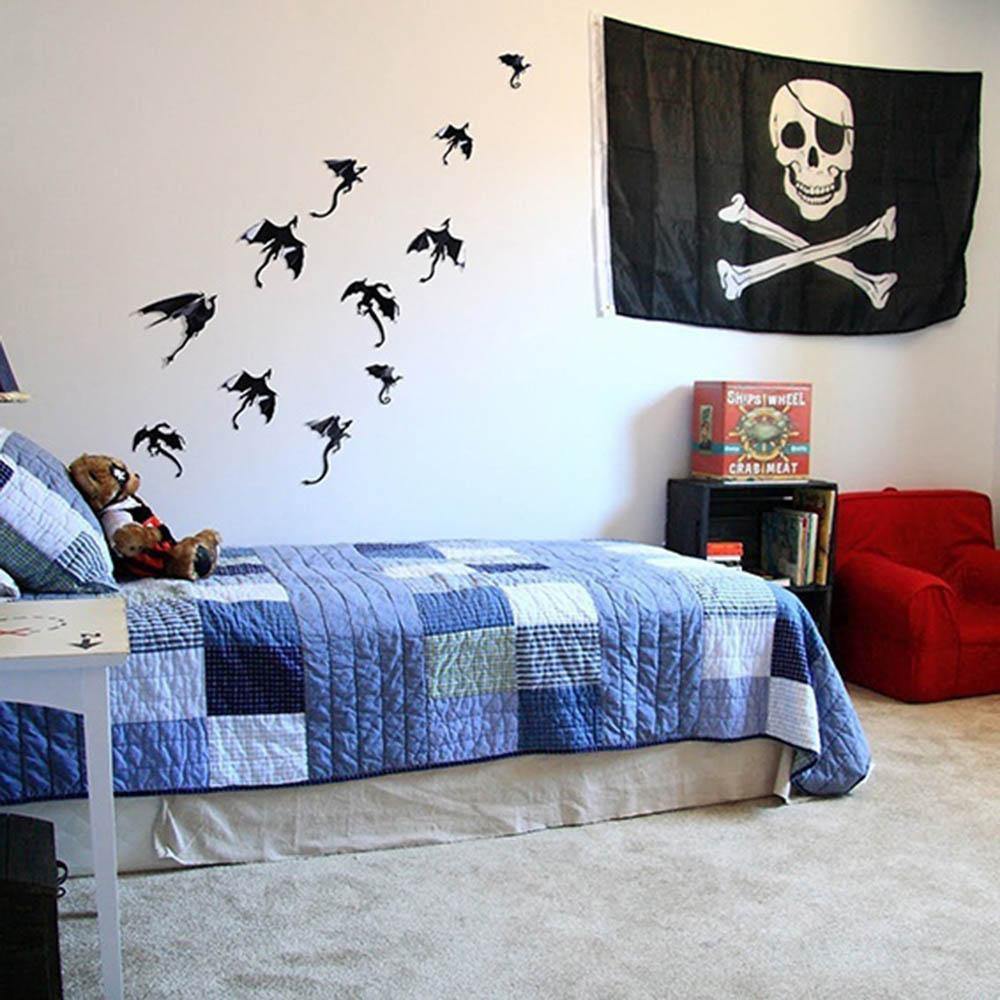 The Dragons' Flight Vinyl Wall Stickers (7 pieces) - Wyvern's Hoard