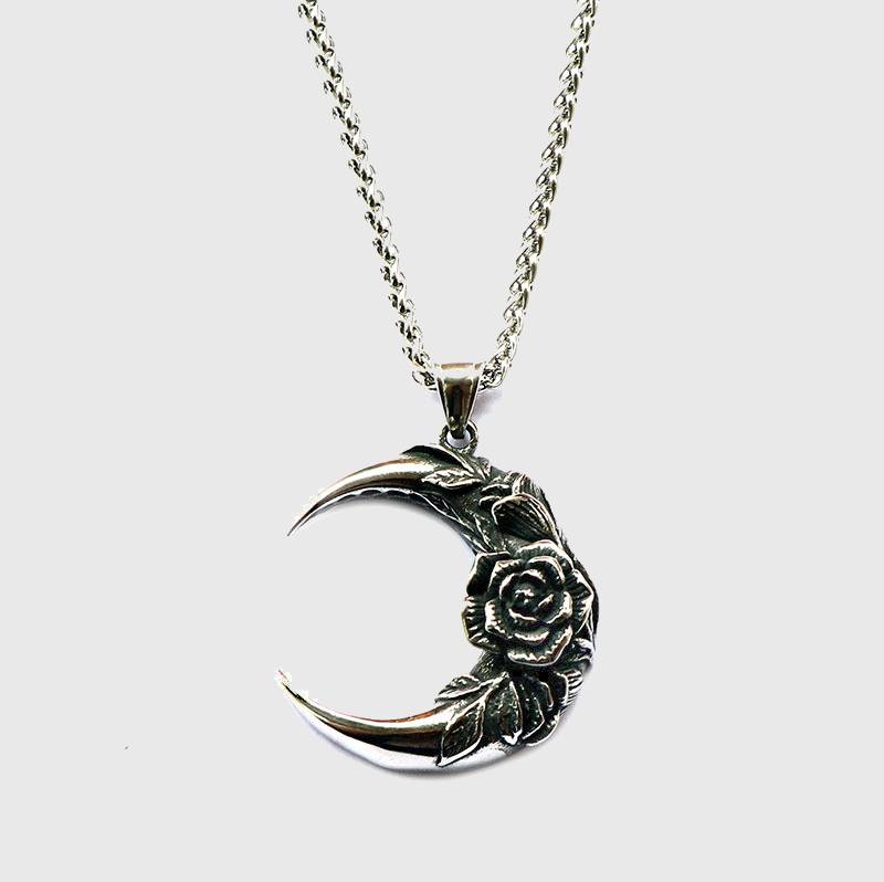Rose Crescent Moon Necklace