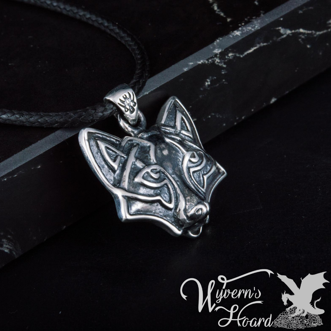 Celtic Fox Sterling Silver Necklace