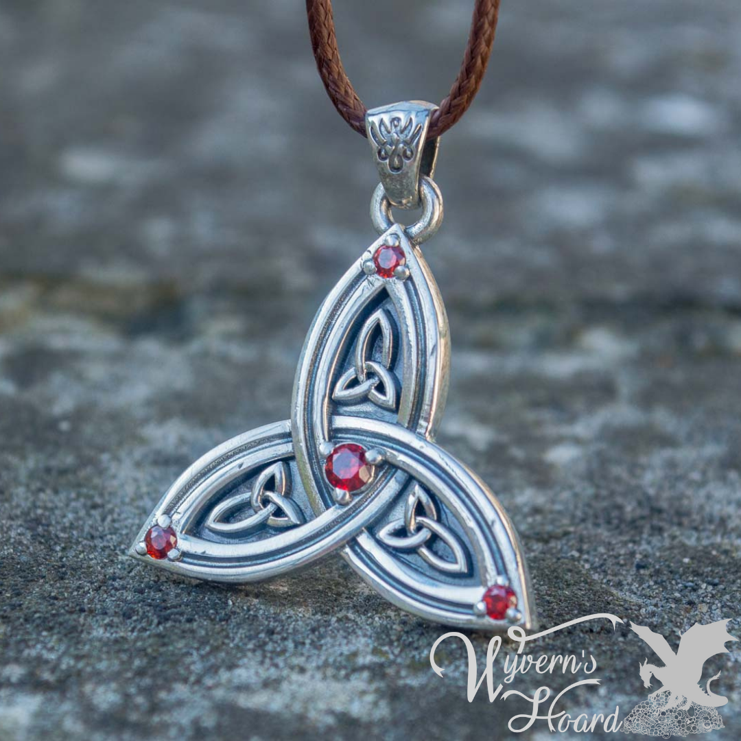 Bejeweled Triquetra Necklace