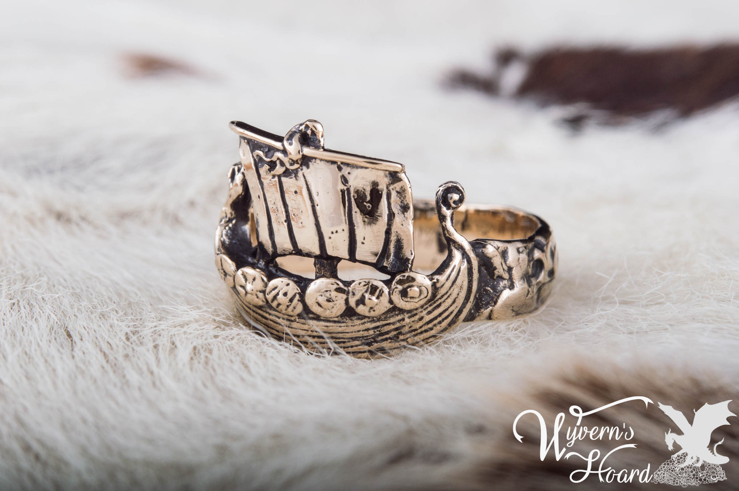 Viking Drakar Longship Ring - Wyvern's Hoard