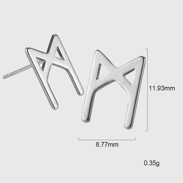 Minimalist Elder Futhark Runes Ear Studs - Wyvern's Hoard