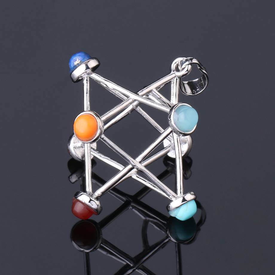 Sacred Merkaba Star Chakra Stone Necklace