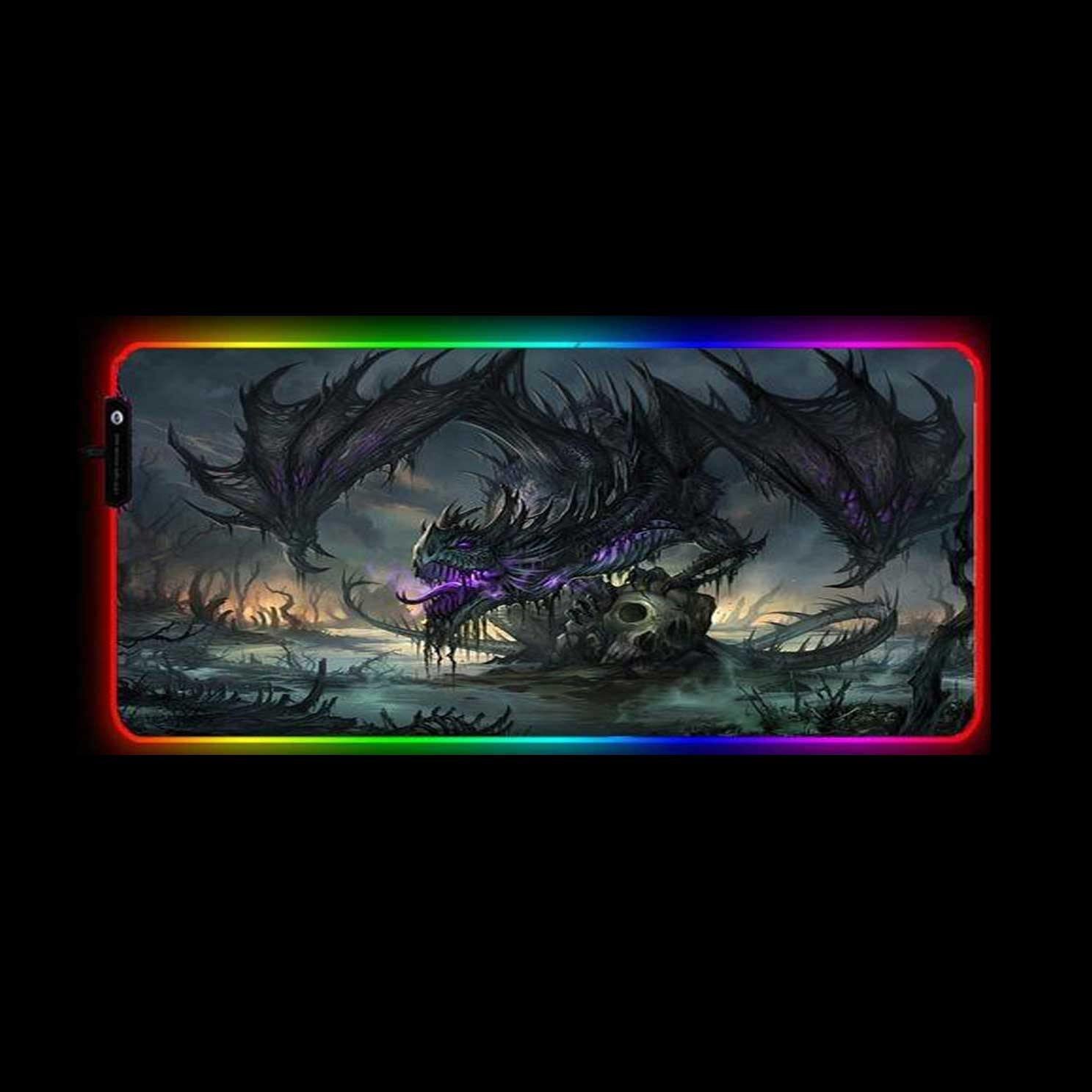 The Dragon RGB LED Mouse Mat - Wyvern's Hoard