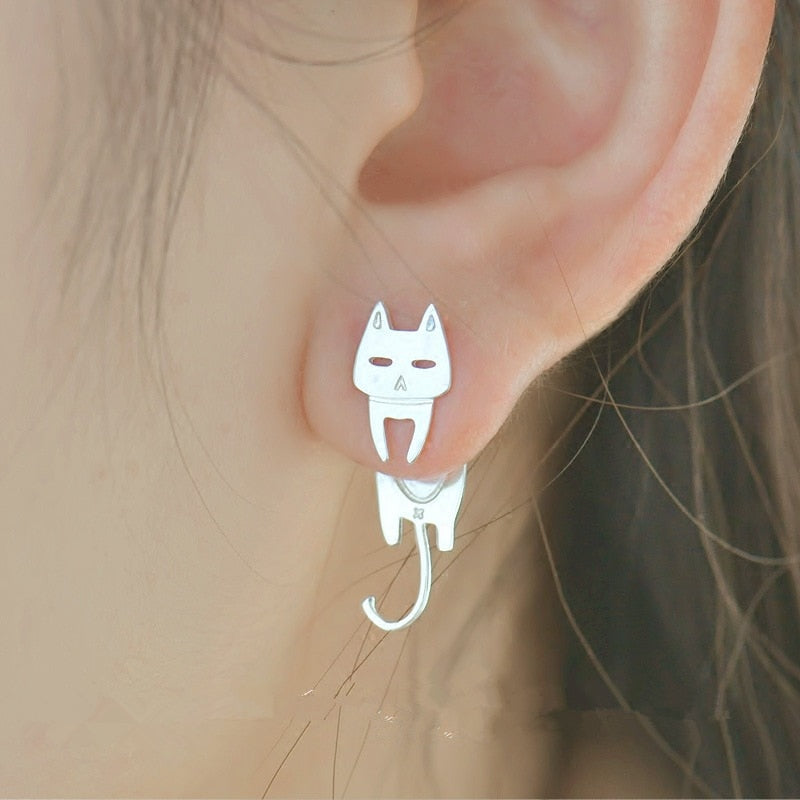 Hangry Cat & Fish Mismatched Earrings